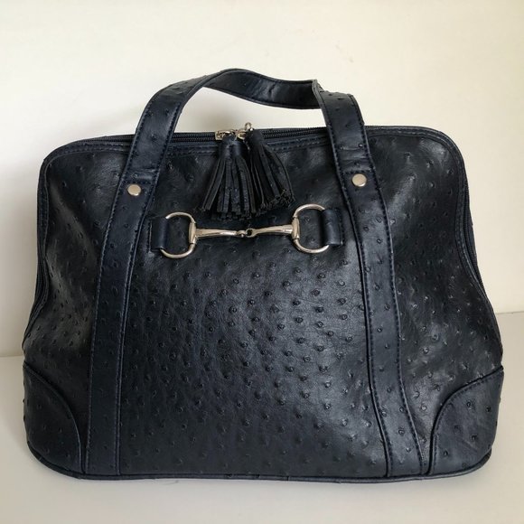 Toss Designs Navy Faux Leather Handbag - Picture 2 of 9